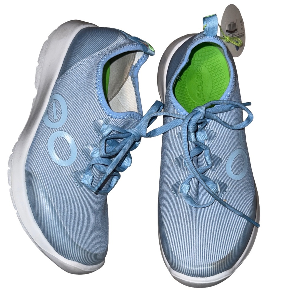 🩵 NWT! Oofos OOmg Baby Blue Comfort Sneakers